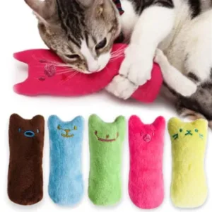 Teeth Grinding Catnip Toys Cute Funny Interactive Plush Teeth Grinding Relaxation Toy Cat Chewing Vocal Bite-resistant Pet Toys