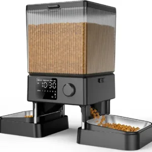 Automatic Cat Feeder for 2 Cats, 20 Cups/5L Automatic Cat Food Dispenser for Small Pets Indoor, Timed Cat Feeder