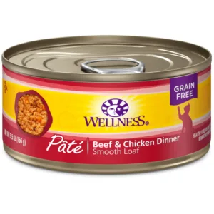 Wellness Complete Health Grain Free Canned Cat Food, Beef & Chicken Dinner, 5.5 Ounces (Pack of 24)